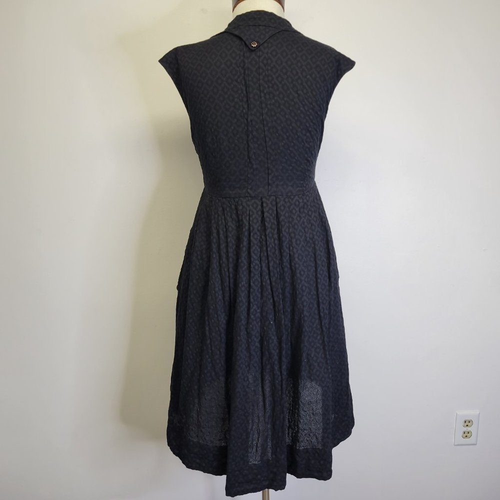 Anthropologie Postmark Womens US 10 Four Corners Shirt Dress Black Cotton Hi-Lo - Picture 5 of 12